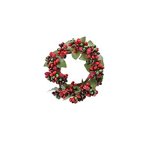 Mini Guirlanda Folhas e Frutas - Vermelho e Verde - 10cm - 1 unidade - Cromus - Rizzo