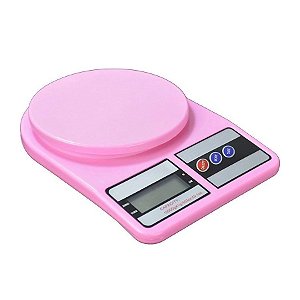 Balança Digital para Cozinha até 10kg - Rosa - 1 unidade - Rizzo