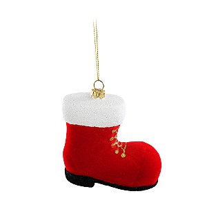 Enfeite para Pendurar Natal - Bota Noel Veludo - 10cm - 1 unidade - Cromus - Rizzo