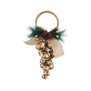 Enfeite para Pendurar Natal - Guizo Guirlanda Ouro - 25cm  - 1 unidade - Cromus - Rizzo