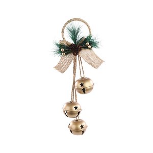 Enfeite para Pendurar Natal - Guizo Guirlanda Ouro - 36cm  - 1 unidade - Cromus - Rizzo