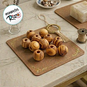 Bola de Madeira 12mm - Mesclado - 12 unidades - Art Montagem - Rizzo