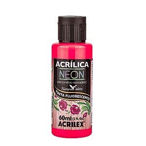 Tinta Fluorescente Neon 60ml - Vermelho - 1 unidade - Acrilex - Rizzo