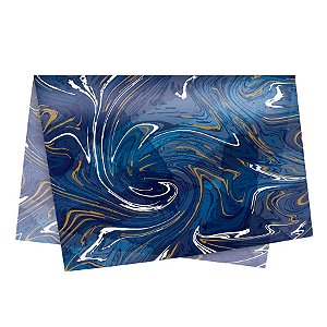 Papel de Seda - 49x69cm - Marmorizado Azul - 10 unidades - Cromus - Rizzo