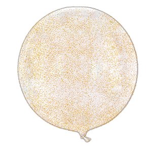 Balão Bubble Transparente com Glitter Dourado - 11" 26cm - 1 unidade - Rizzo
