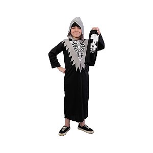 Fantasia Halloween Esqueleto Egon Infantil - 1 unidade - Cromus - Rizzo