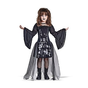 Fantasia Bruxinha com Estampa de Fantasmas - 1 unidade - Rizzo