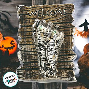 Enfeite Decorativo de Halloween Com Luz e Som - Campainha Mão De Faraó - 22x17cm - 1 unidade - Cromus - Rizzo