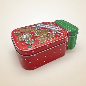 Lata de Metal de Natal - Pote Biscoitos - 15x9,8x5,8cm - 1 unidade - Rizzo