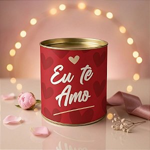 Lata para Doces Rígida - Eu Te Amo Vermelho - 1 unidade - Cromus - Rizzo