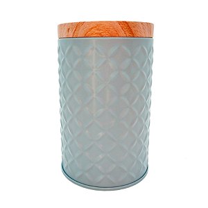 Lata de Metal Redonda Texturizada - Azul - 11,5x7cm - 1 unidade - Rizzo