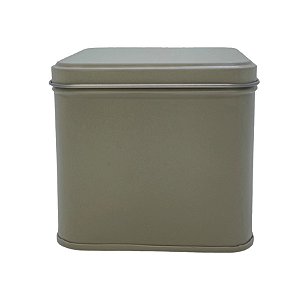 Lata de Metal Quadrada - Cinza - 8,5x8cm - 1 unidade - Rizzo