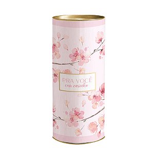 Lata para Presente Rígida - Pra Você com Carinho Rosa Claro - 1 unidade - Cromus - Rizzo