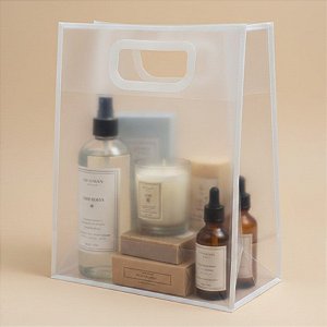 Sacola Transparente PVC com Alça - Branca - 25x30x15cm - 1 unidade - Rizzo