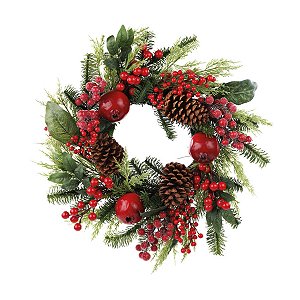 Guirlanda de Natal Decorada - 60cm - 1 unidade - Cromus - Rizzo