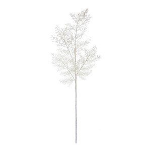 Galho Decorativo - Folhagem Branca Nevada de Glitter - 67cm - 1 unidade - Cromus - Rizzo