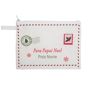 Bolsinha em Feltro de Natal - Branco - 17x13cm - 1 unidade - Cromus - Rizzo