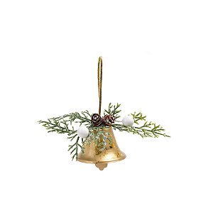 Enfeite de Pendurar de Natal - Sino com Pinha - 12x13cm - 1 unidade - Cromus - Rizzo