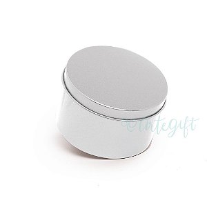 Lata Redonda para Lembrancinha Prata - 10 x 4cm - 1un - Artegift - Rizzo