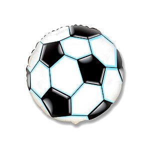 Balão de Festa Metalizado 20" 50cm - Bola de Futebol  - 1 unidade - Rizzo