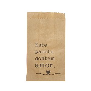 Saco de Papel Kraft Decorado - Pacote de Amor  - 15 unidades - Stickr - Rizzo