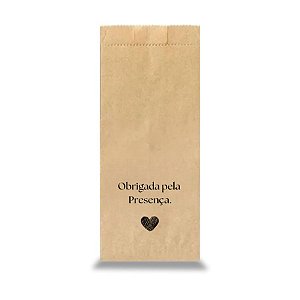 Saco de Papel Kraft Decorado - Obrigado pela Presença - 15 unidades - Stickr - Rizzo