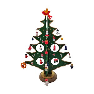 Enfeite de Madeira Árvore de Natal Verde - 31cm - 1 unidade - Rizzo
