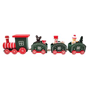 Enfeite de Madeira de Natal Trem - Verde - 19cm - 1 unidade - Rizzo