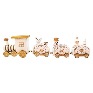 Enfeite de Madeira de Natal Trem - Branco - 19cm - 1 unidade - Rizzo