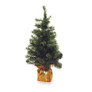 Mini Pinheiro de Natal com Base Dourado - 65cm - 1 unidade - Cromus - Rizzo