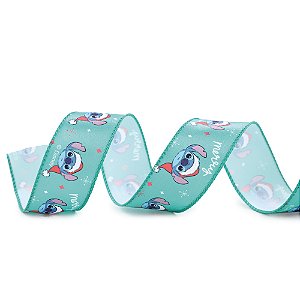 Fita Decorativa Aramada de Natal - Stitch - 3,8cm x 9,14m - 1 unidade - Cromus - Rizzo