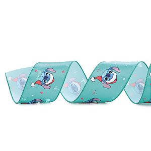 Fita Decorativa Aramada de Natal - Stitch - 6,3cm x 9,14m - 1 unidade - Cromus - Rizzo
