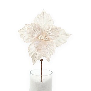 Poinsétia Decorativa - Holográfica - 36cm - 1 unidade - Cromus - Rizzo