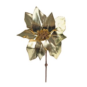 Poinsétia Decorativa -  Glitter Champagne - 30cm - 1 unidade - Cromus - Rizzo