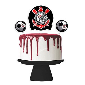 Topo de Bolo - Corinthians - 3 unidades - Festcolor - Rizzo