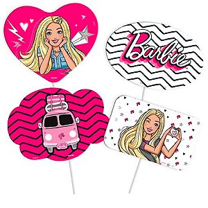 Plaquinha Divertida - Barbie - 4 unidades - Festcolor - Rizzo
