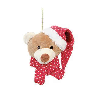 Enfeite para Pendurar Natal - Cabeça Urso - 17cm  - 1 unidade - Cromus - Rizzo