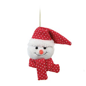 Enfeite para Pendurar Natal - Cabeça Boneco de Neve - 17cm  - 1 unidade - Cromus - Rizzo