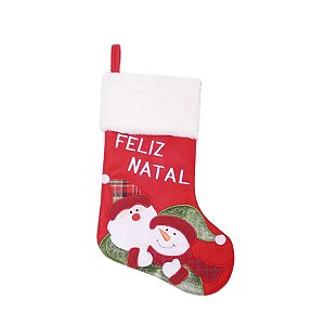 Enfeite para Pendurar de Natal - Bota Feliz Natal Vermelho - 40cm - 1 unidade - Cromus - Rizzo