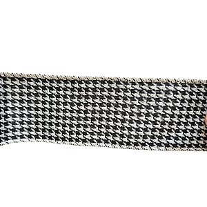 Fita Decorativa Aramada Pied de Poule Preto e Braco - 6,3cm x 91,4m - 1 unidade - Rizzo