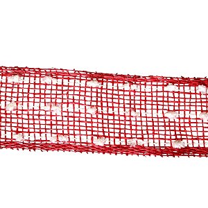 Fita Decorativa Telada Rústica Vermelha - 6,3cm x 9,14m - 1 unidade - Rizzo