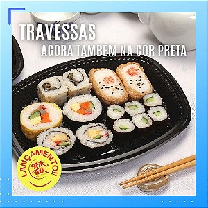 Travessa Média Descartável - Preta - 24cm - 10 unidades - Trik Trik - Rizzo