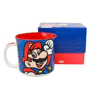 Caneca de Cerâmica Mario Ação - 350ml - 1 unidade - Zona Criativa - Rizzo