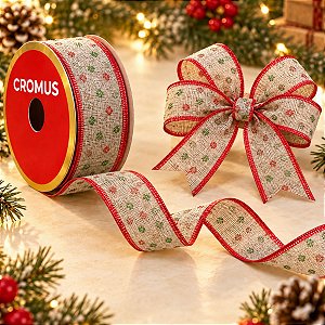 Fita Decorativa Aramada - Bolinhas - 3,8cm x 9,14m - 1 unidade - Cromus - Rizzo