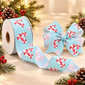Fita Decorativa Aramada - Doces Natalinos Disney - 3,8cm x 9,14m - 1 unidade - Cromus - Rizzo