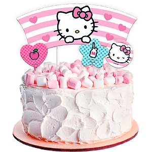Topo de Bolo - Cenário Hello Kitty - 4 unidades - Festcolor - Rizzo