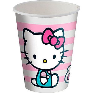 Copo de Papel - Hello Kitty Rosa 180ml - 8 unidades - Festcolor - Rizzo