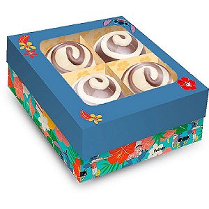 Caixa 4 Bombons Quadrado com Visor - Stitch - 1 unidade - Disney Original - Rizzo
