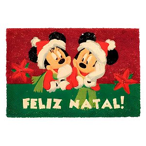 Capacho de Fibra - Feliz Natal Mickey - 40x60cm - 1 unidade - Cromus - Rizzo