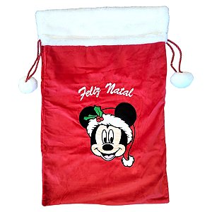 Saco de Presente Tecido - Mickey - 72x47cm - 1 unidade - Cromus - Rizzo